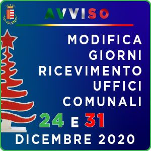 MODIFICA ORARIO PER FESTIVITA' NATALIZIE