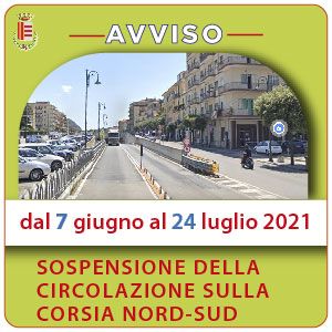 SOSPENSIONE CIRCOLAZIONE CORSIA NORD-SUD GALLERIA GUERINO AMATO