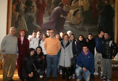 L'assessore con gli studenti del Geometra 