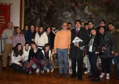 con gli studenti del Classico Marco Galdi, accompagnati dal dirigente scolastico Bisogno