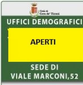 AVVISO- RIPRISTINO UFFICI SERVIZI DEMOGRAFICI
